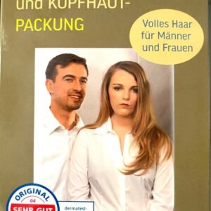 Frontetikett von "Basische Haar- und Kopfhaut Packung"